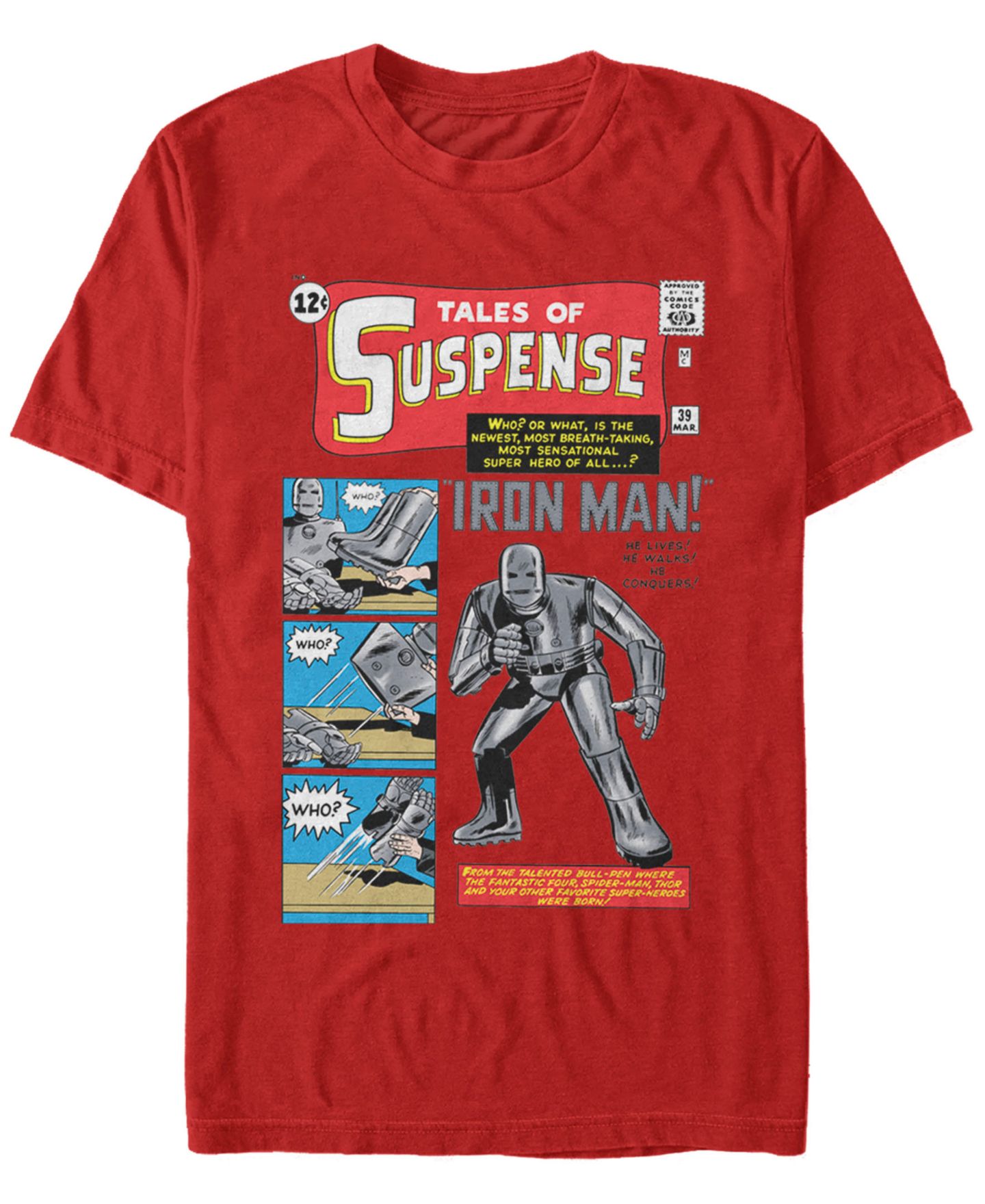 Мужская футболка Fifth Sun Marvel Iron Man Retro Tales of Suspense Comic Cover, Short Sleeve, цвет: Красный — фото 2