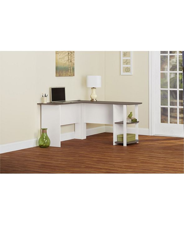 Ameriwood Home Dakota L-Shaped Desk with Bookshelves ...