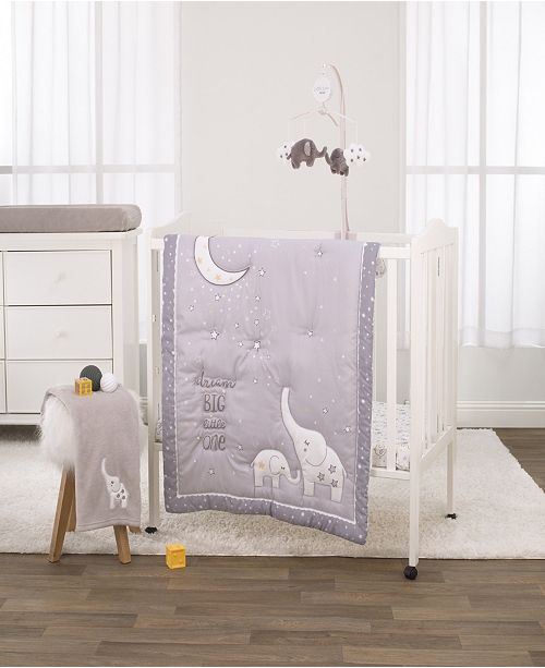 Nojo Nojo Dream Big Little Elephant 3 Piece Mini Crib Bedding Set