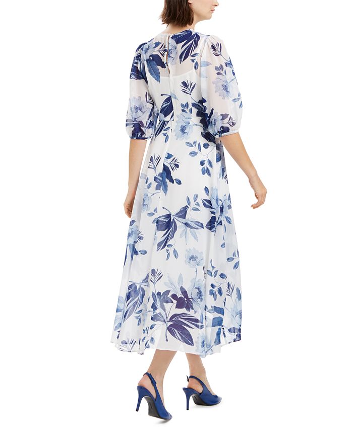 Calvin Klein Printed Chiffon Surplice Dress & Reviews - Dresses - Women ...