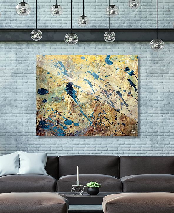 Creative Gallery Blue Rust on Light Yellow Paint Abstract