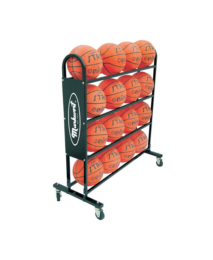 Markwort 16 Ball Capacity Basketball Trolley Black 