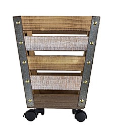 American Art Decor Wood Storage Crate with Wheels