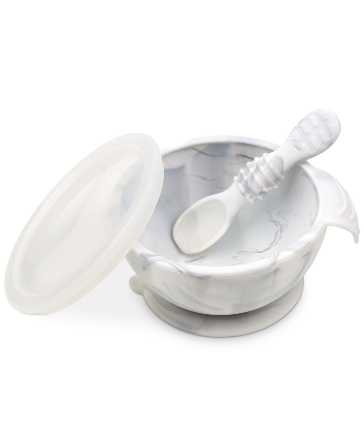 Bumkins Silicone First Feeding Baby Bowl Set In Marble
