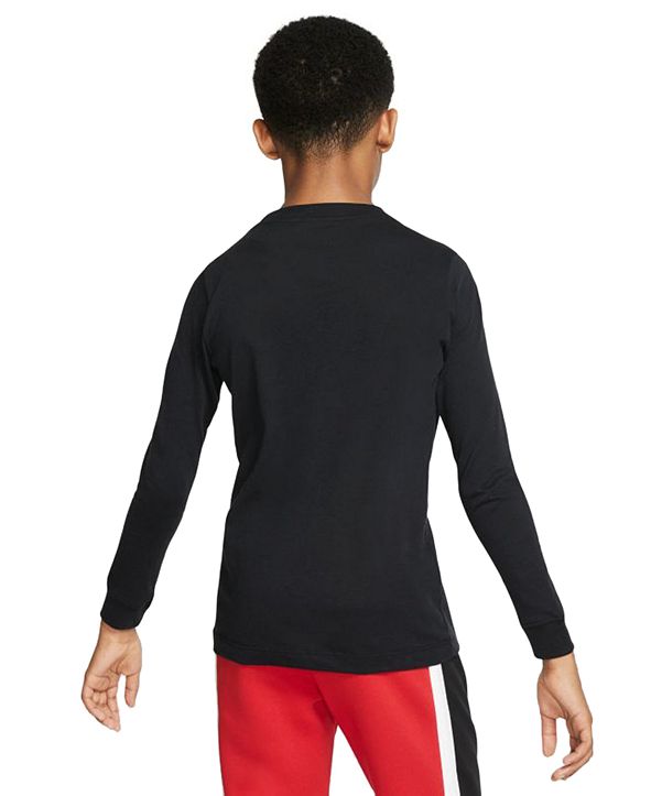 Nike Big Boys Cotton Long-Sleeve Swoosh T-Shirt & Reviews - Shirts ...