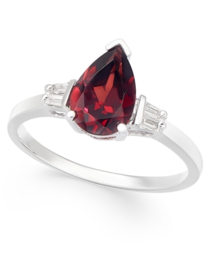 image of Rhodolite Garnet (1-5/8 ct. t.w.) & Diamond (1/20 ct. t.w.) Ring in 14k White Gold