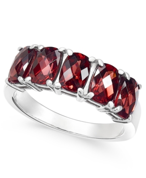 image of Garnet Five Stone Ring (1-1/2 ct. t.w.) in Sterling Silver