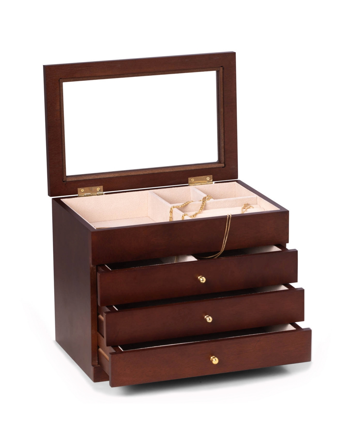 Jewelry Box with Glass Viewing Top - Multi