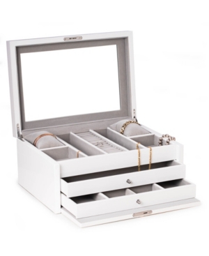 Bey-berk Lacquer Large Jewelry Chest With Multi-compartment Storage