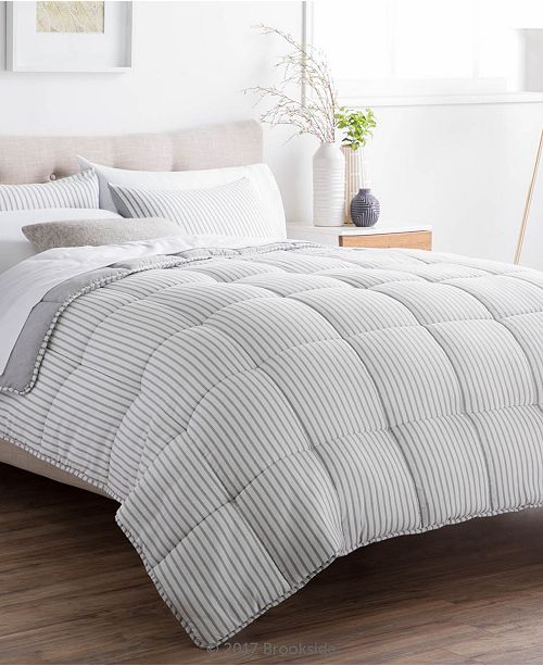 Brookside Striped Reversible Chambray Comforter Set Oversized