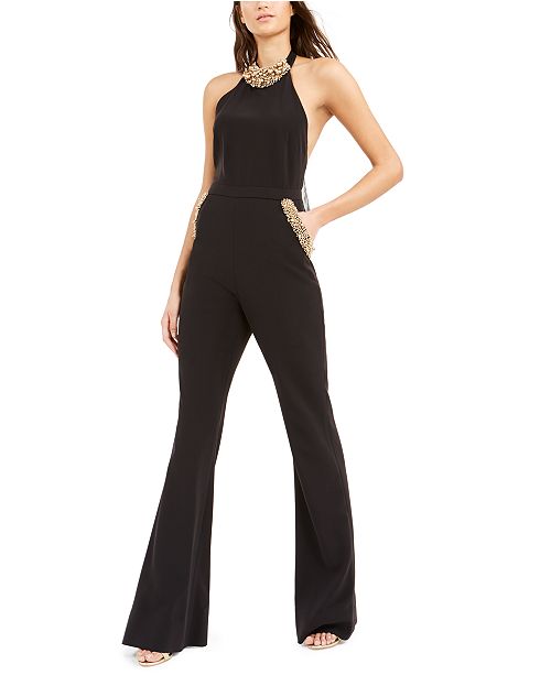 Rachel Zoe Embellished Halter Jumpsuit Reviews Pants