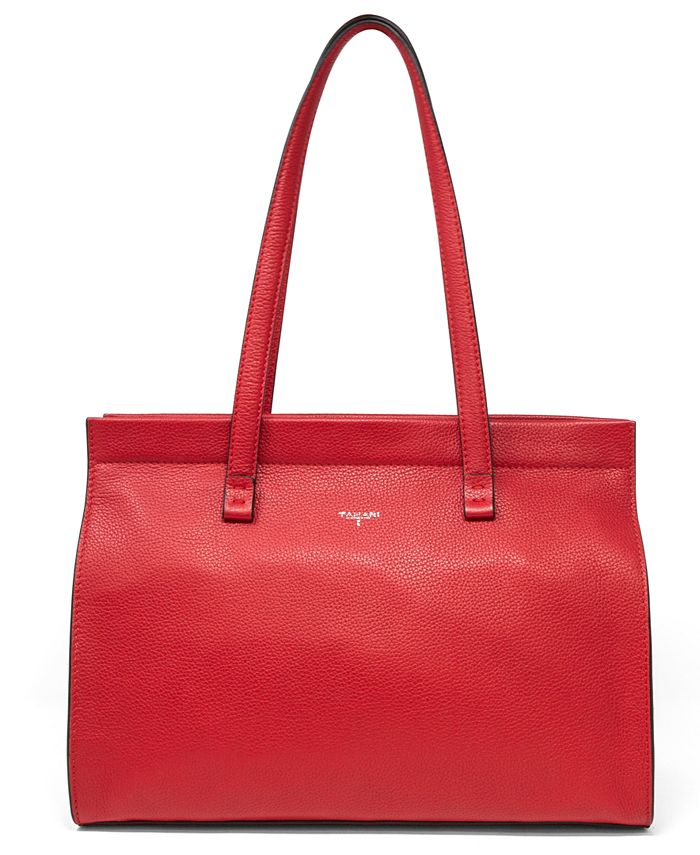 T tahari leather tote sale