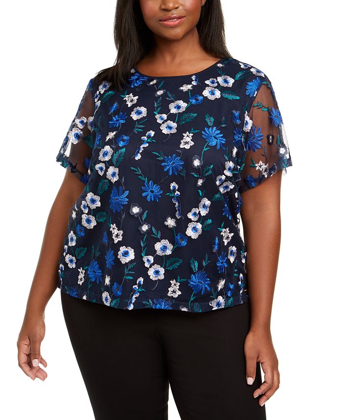 Calvin klein floral top clearance