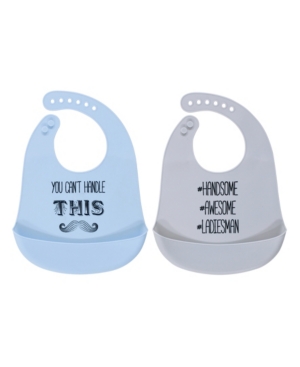 Hudson Baby Water-resistant wipe clean silicone bibs 2-Pack