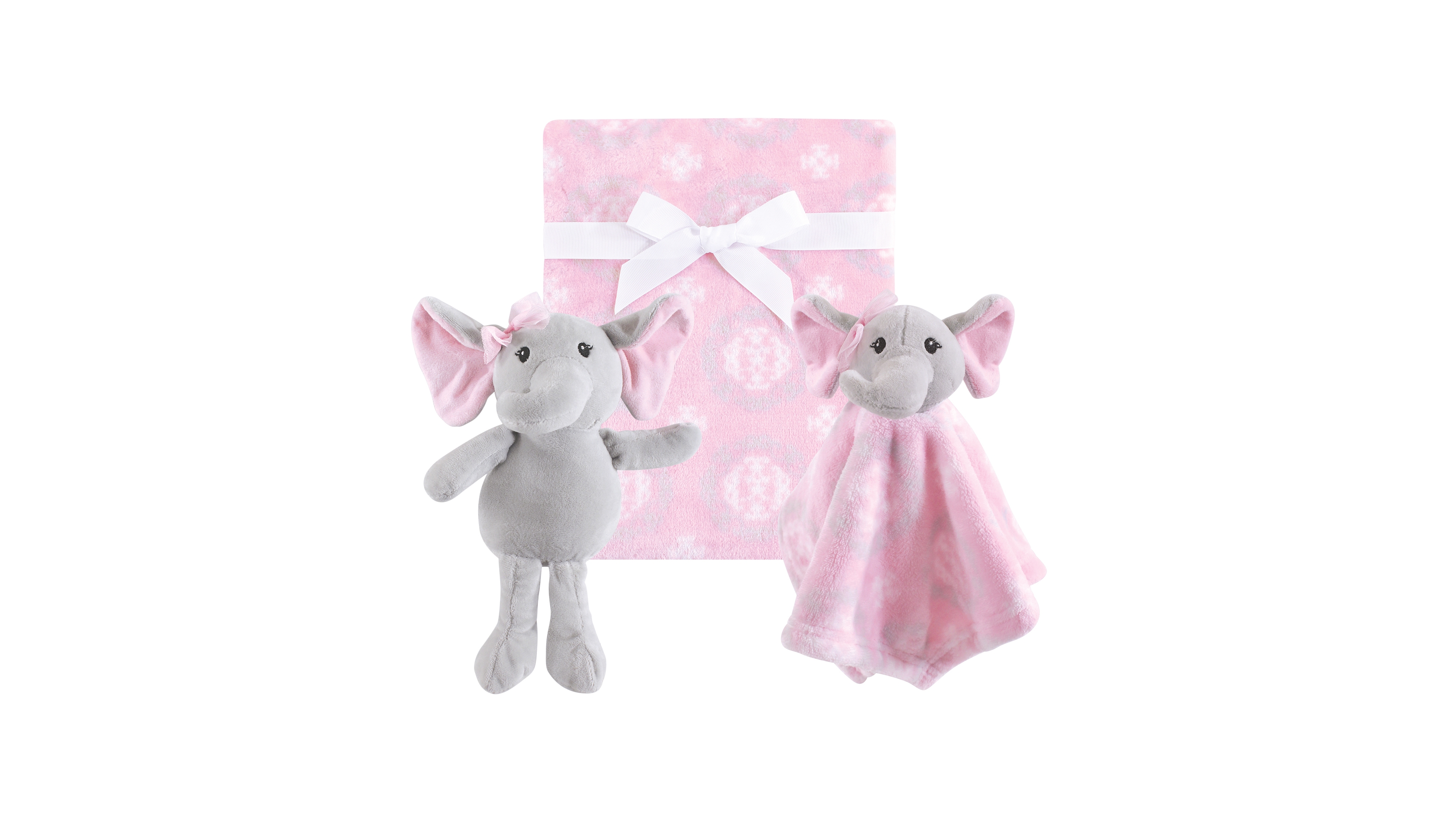 Hudson Baby Girls Plush Blanket, Security Blanket and Toy Set