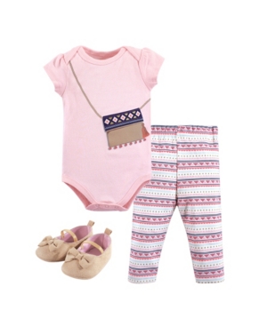 Little Treasure Baby Girl Bodysuit Pants and Shoes Set