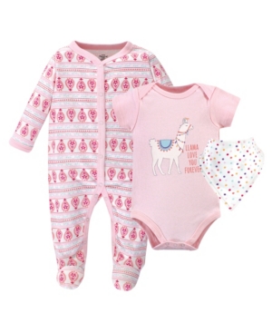 Little Treasure Baby Girl Sleeper Bodysuit and Bandana Bib