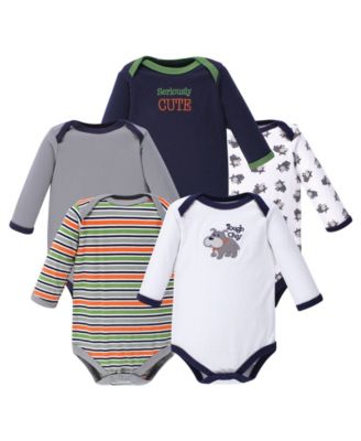 Luvable Friends Baby Boys Comfy Cotton Long-Sleeve One-Piece Suits - Dog 27$