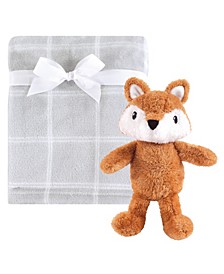 Baby Girls and Baby Boys Plush Blanket with Plush Toy Set
