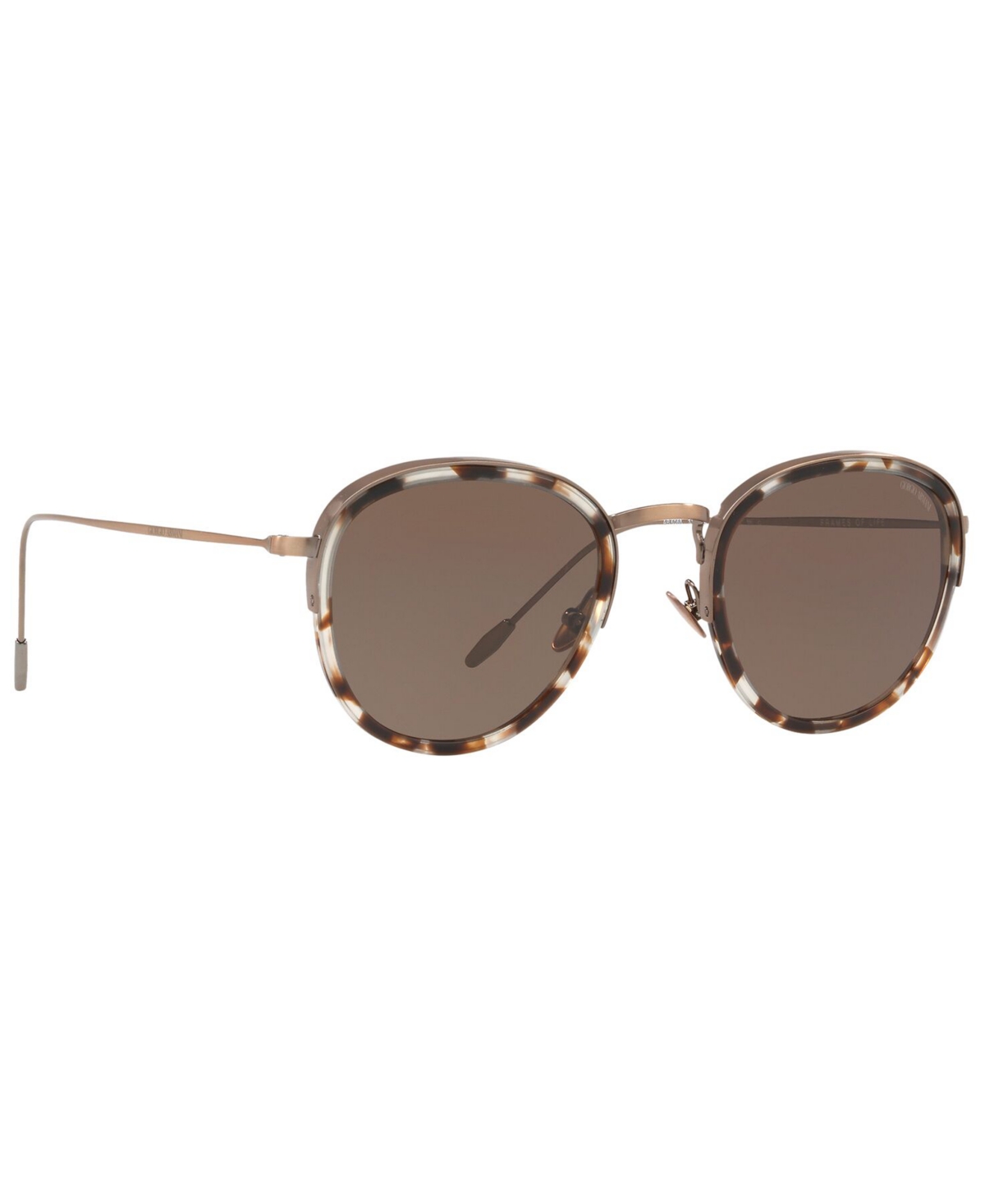 Shop Giorgio Armani Men's Sunglasses In Transparent Army Green,brown