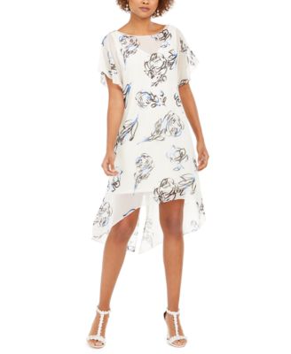 Adrianna Papell - Chiffon-Overlay Dress