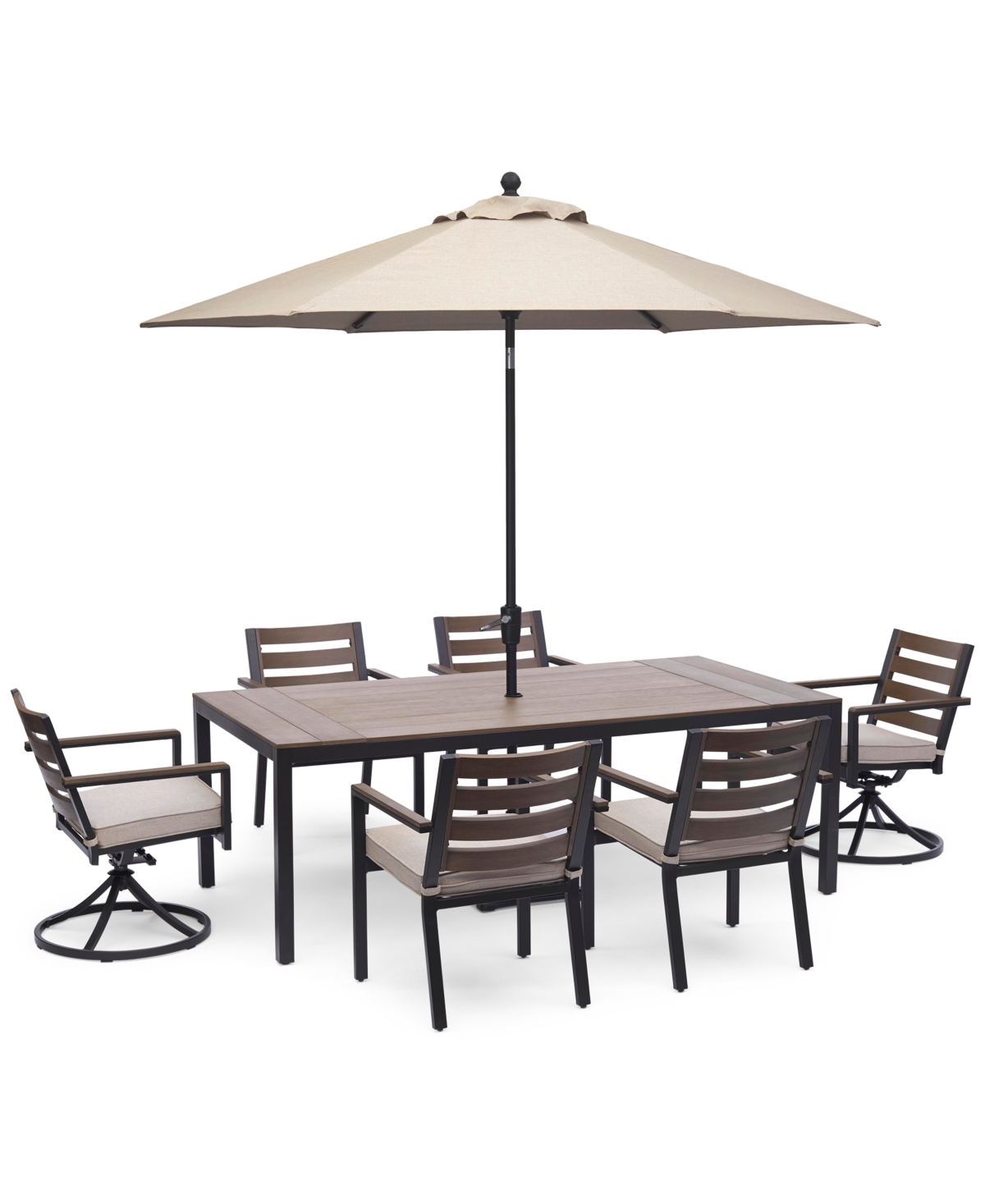 Agio "Stockholm Outdoor Aluminum 7Pc. Dining Set (84"" x 42