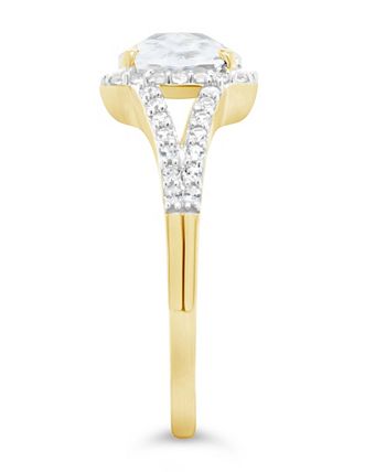 Macy's - Created White Sapphire (1-3/4 ct. t.w.) and Created White Sapphire (1/4 ct. t.w.) Ring in 10k Yellow Gold