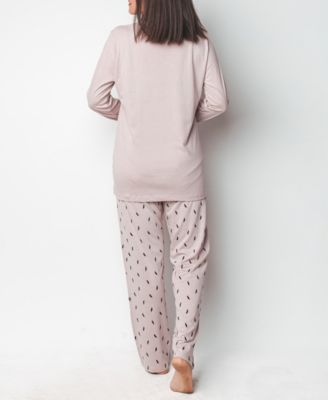 Mood Pajama Soft Feather Long- Sleeve Pajama Set