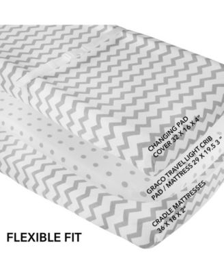 Waterproof Changing Pad Cover Set | Cradle Sheet Set 100% Cotton Jersey
