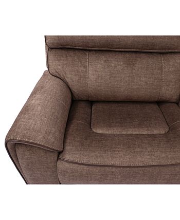 Furniture - Hutchenson 7-Pc. Fabric Sectional with 2 Power Recliners, Power Headrests and 2 Consoles with USB