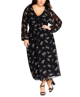macy's black floral dress