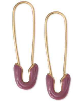 Lucky Brand - Gold-Tone Safety Pin Drop Earrings