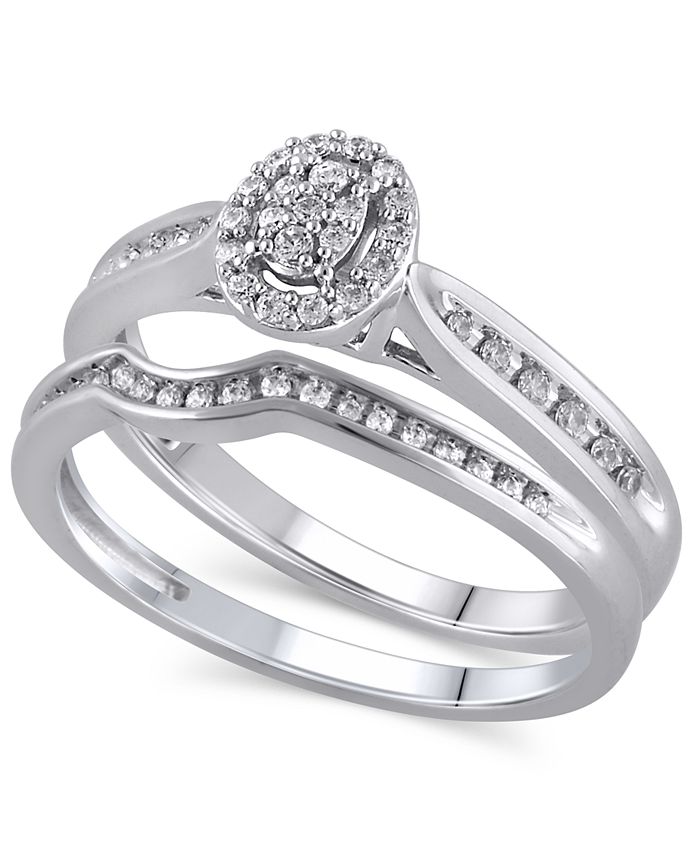 Macy's - Certified Diamond (1/4 ct. t.w.) Bridal Set in 14K White Gold