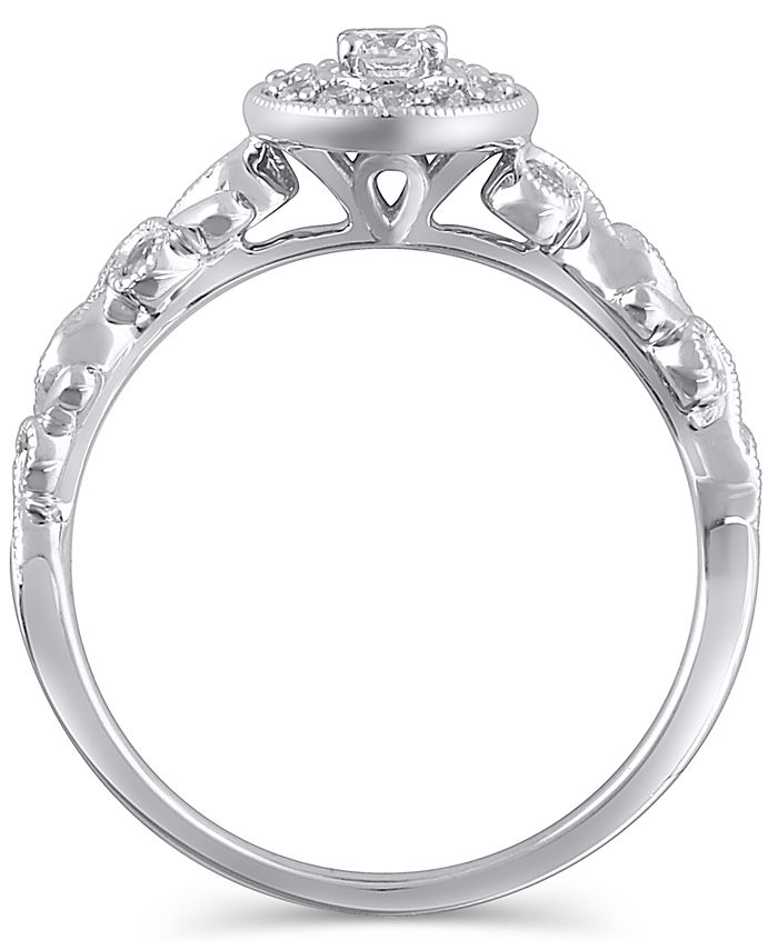 Macy's Certified Diamond (1/3 ct. t.w.) Engagement Ring in 14K White