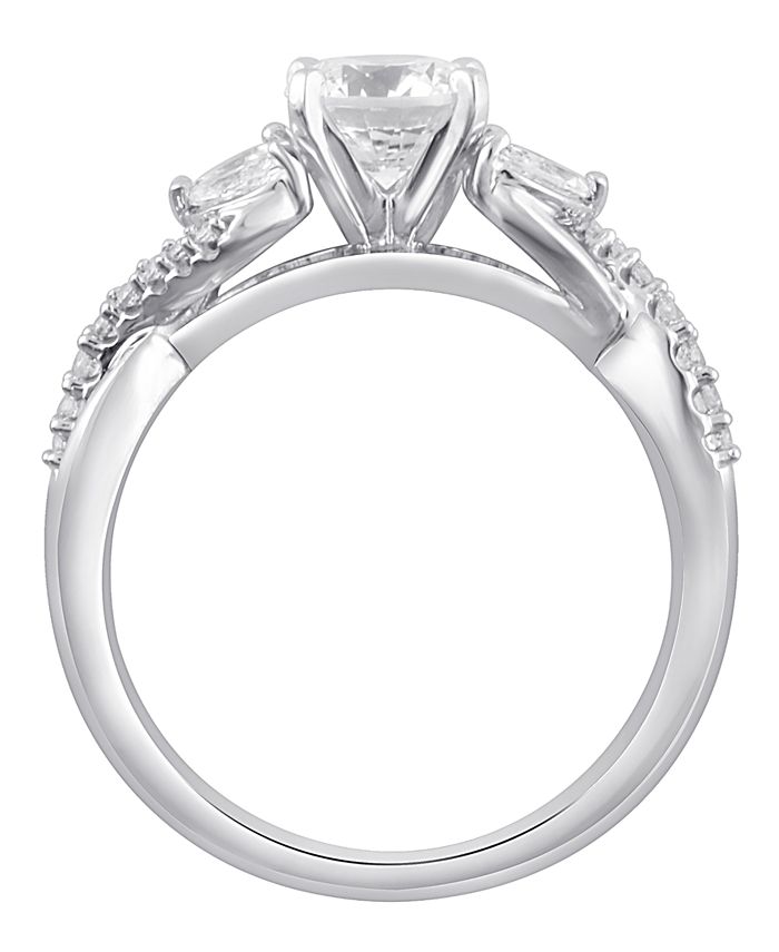 Macy's - Certified Diamond (1-5/8 ct. t.w.) Bridal Set in 14K White Gold