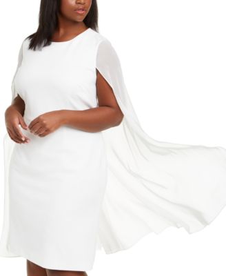 calvin klein plus size white dress