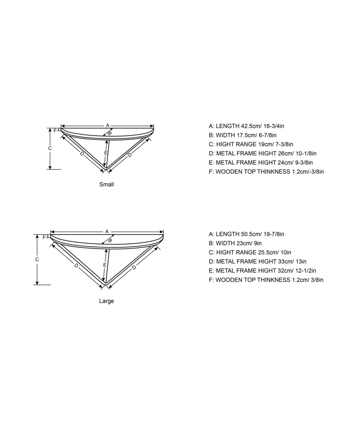 Glitzhome Farmhouse Metal and Wooden Wall Shelves, Set of 2