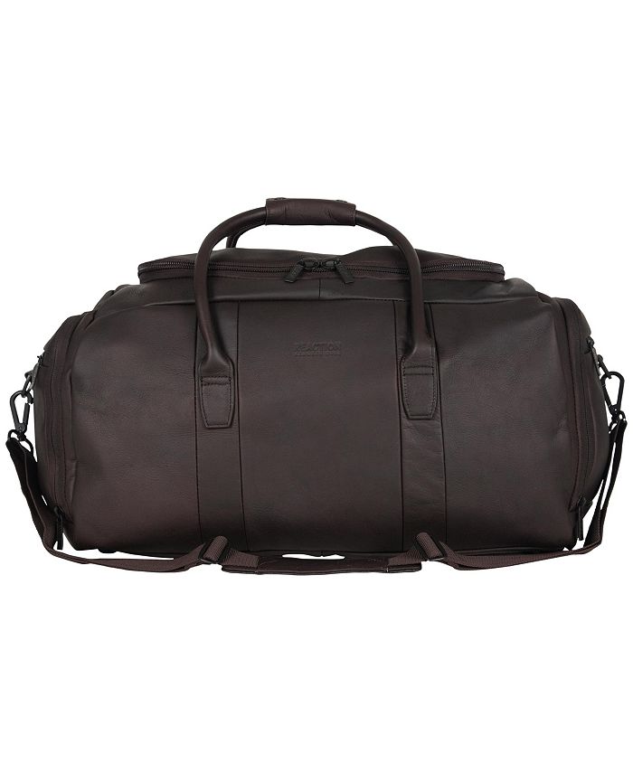Steve Madden Luggage Duffle Bag Black And Gray Leather Travel