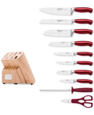 Argentum Red 14-Pc. Cutlery Block Set