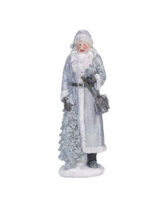 Trans Pac - Resin Small Silver Christmas Sweater Santa Figurine Set of 3