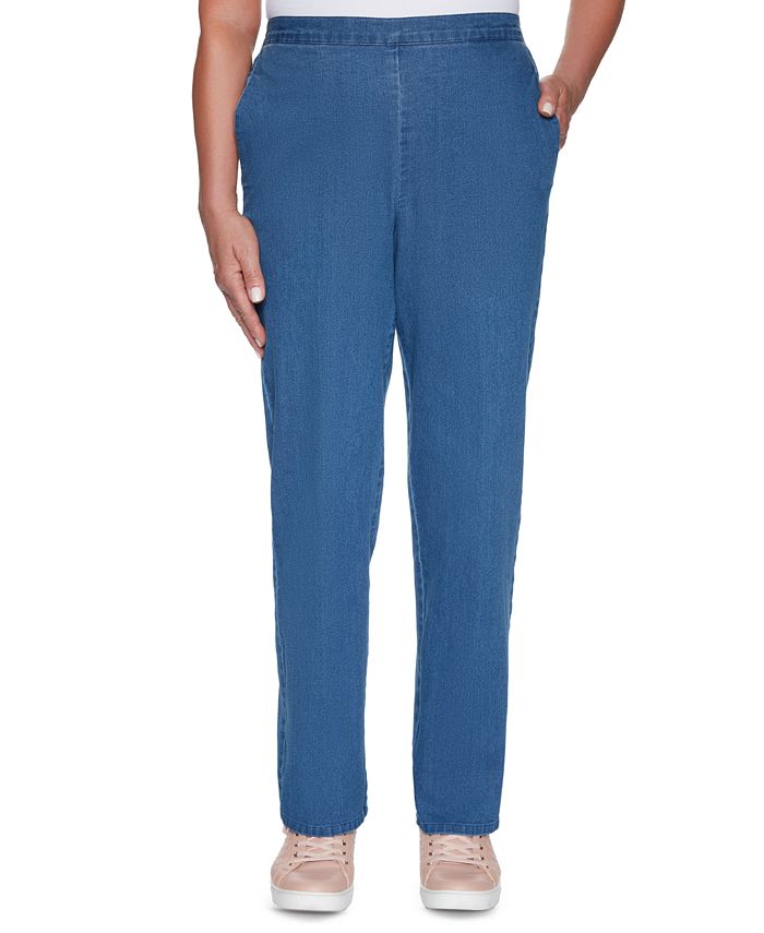 alfred dunner pull on denim jeans
