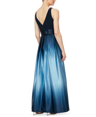 Ombré Satin Bow Sash Gown