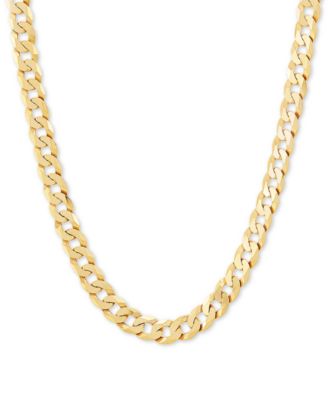 MACY'S CURB LINK CHAIN NECKLACES IN STERLING SILVER OR 18K GOLD PLATED STERLING SILVER
