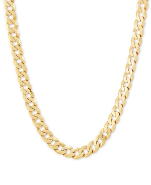 Shop Macy's Curb Link 24" Chain Necklace (7mm) In 18k Gold-plated Sterling Silver In Gold Over Silver