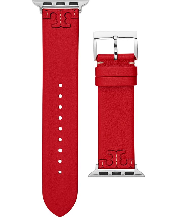 Tory Burch Women's McGraw Red Band For Apple Watch® Leather Strap 38mm/40mm  & Reviews - All Watches - Jewelry & Watches - Macy's