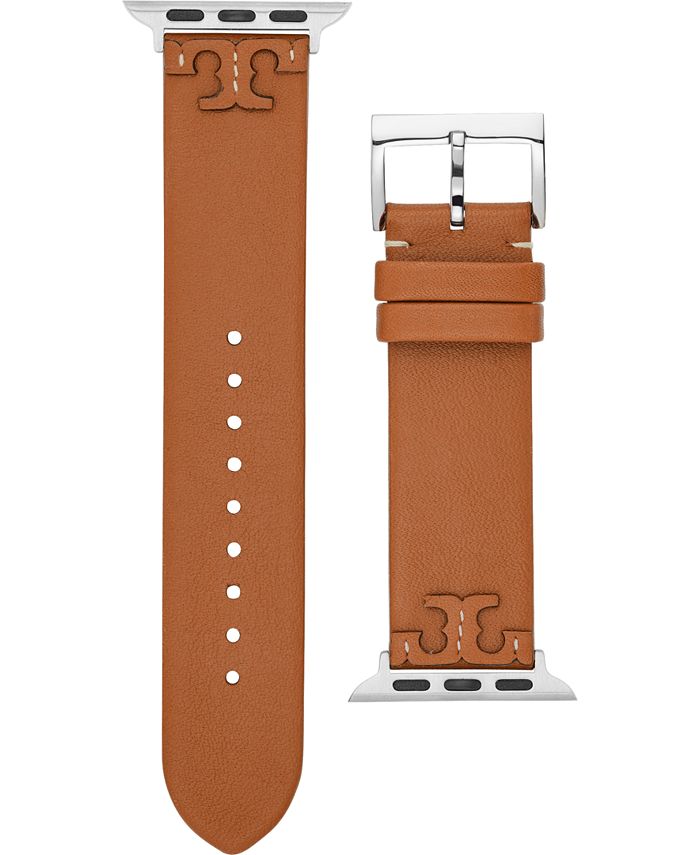 Tory Burch Women's McGraw Luggage Band For Apple Watch® Leather Strap ...