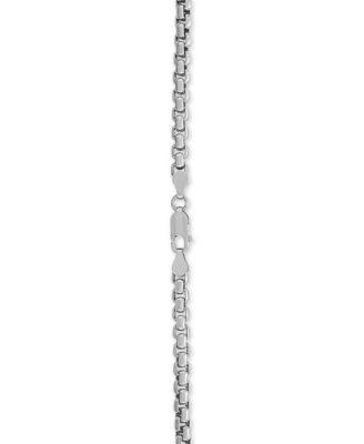 Rounded Box Link 22" Chain Necklace (4mm) in Sterling Silver