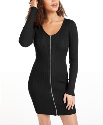 zip up front bodycon dress