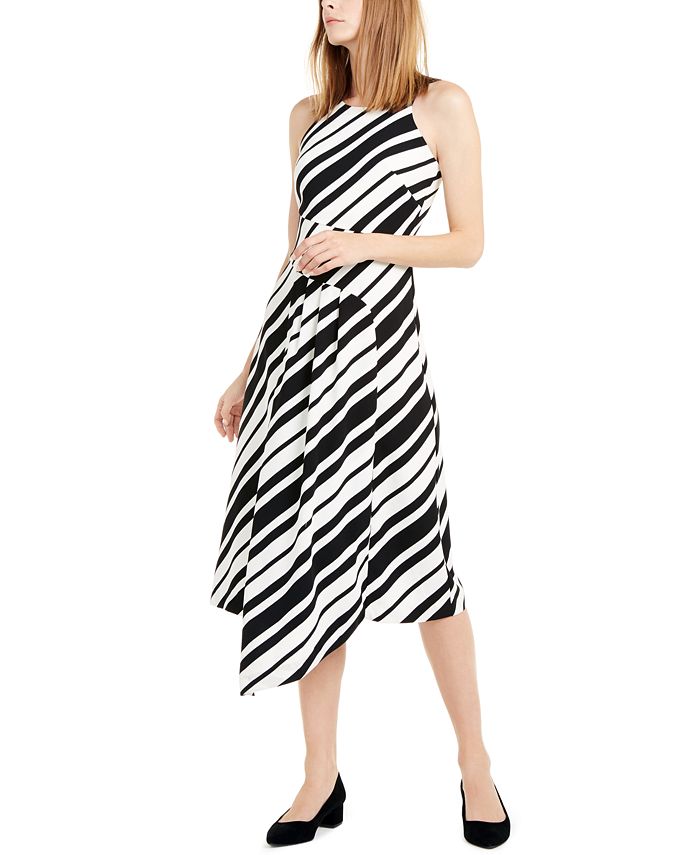 Alfani Pleated Asymmetrical-Hem Dress, Created for Macy's - Macy's