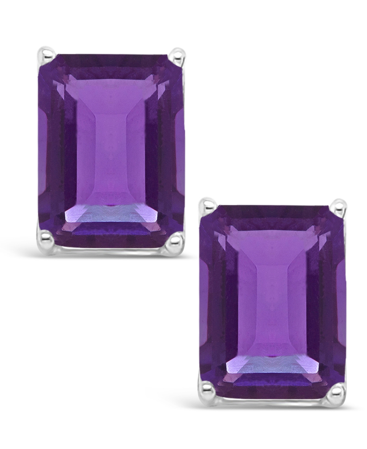 Garnet (3-9/10 ct. t.w.) Stud Earrings in Sterling Silver. Also Available (3-1/5 ct. t.w.) and Citrine (3-1/5 ct. t.w.) - AMETHYST